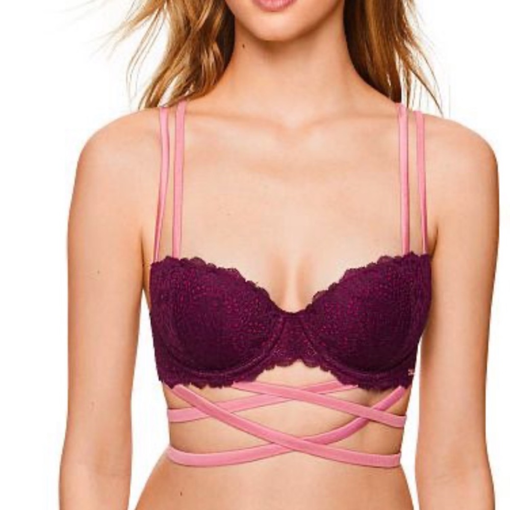 VS PINK limited edition date wrap push up bra